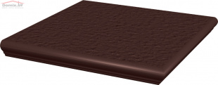 Клинкерная плитка Ceramika Paradyz Natural brown Duro ступень угловая (33x33) с капиносом